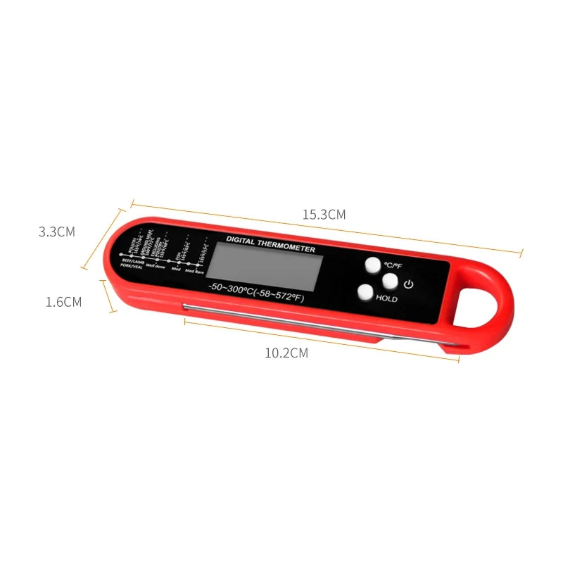 Instant-Read Digital Meat Thermometer – Foldable Probe, Backlit & Waterproof