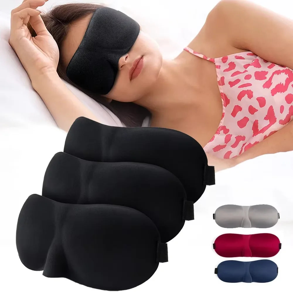 3D Contoured Sleep Mask - Zero Eye Pressure, Light Blocking