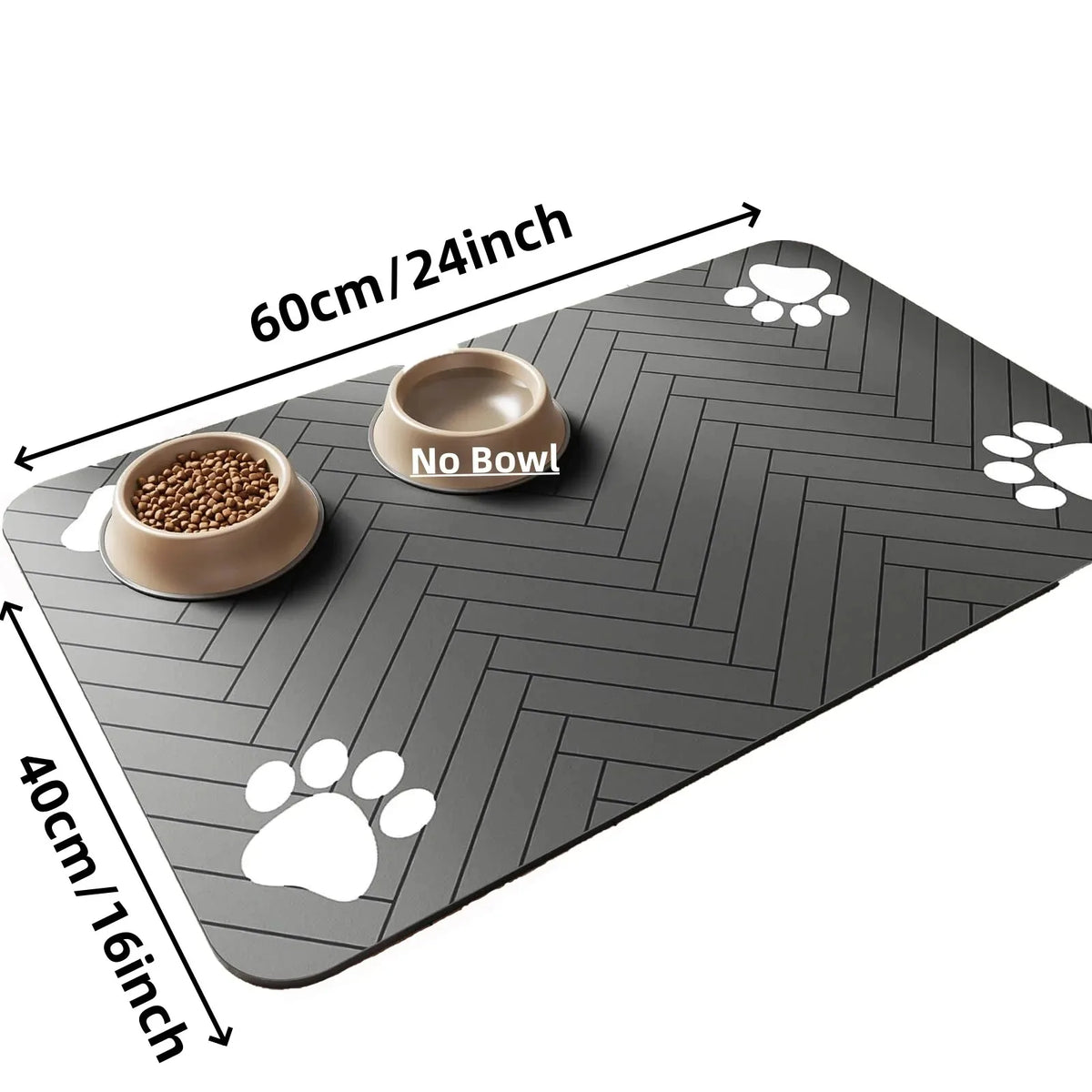 Absorbent Quick-Dry Pet Feeding Mat with Non-Slip Rubber Backing (1 Mat)