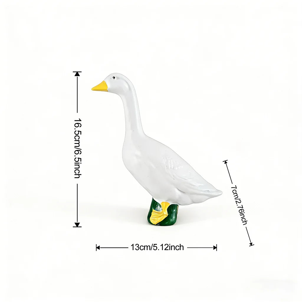 White Duck Garden Statue (1 Duck) - Weatherproof Resin Yard Decor
