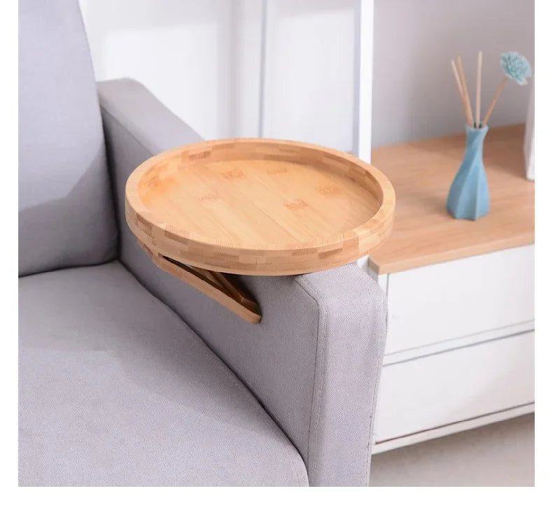 Wooden Sofa Armrest Tray – Clip-On Side Table