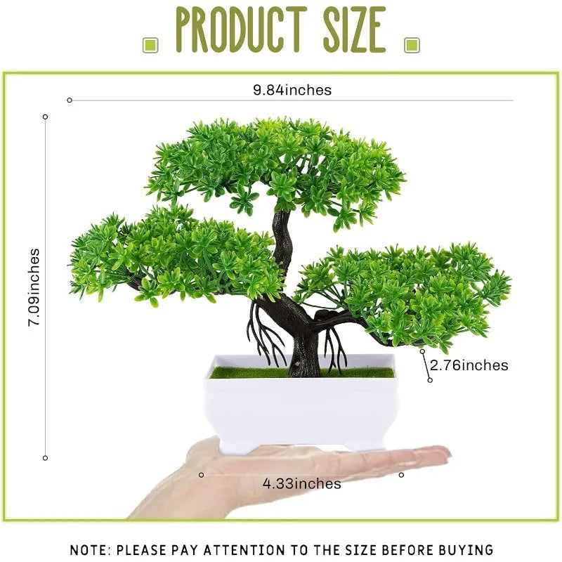 Artificial Bonsai Tree in Pot – Faux Mini Tabletop Plant Decor (9.8 in)