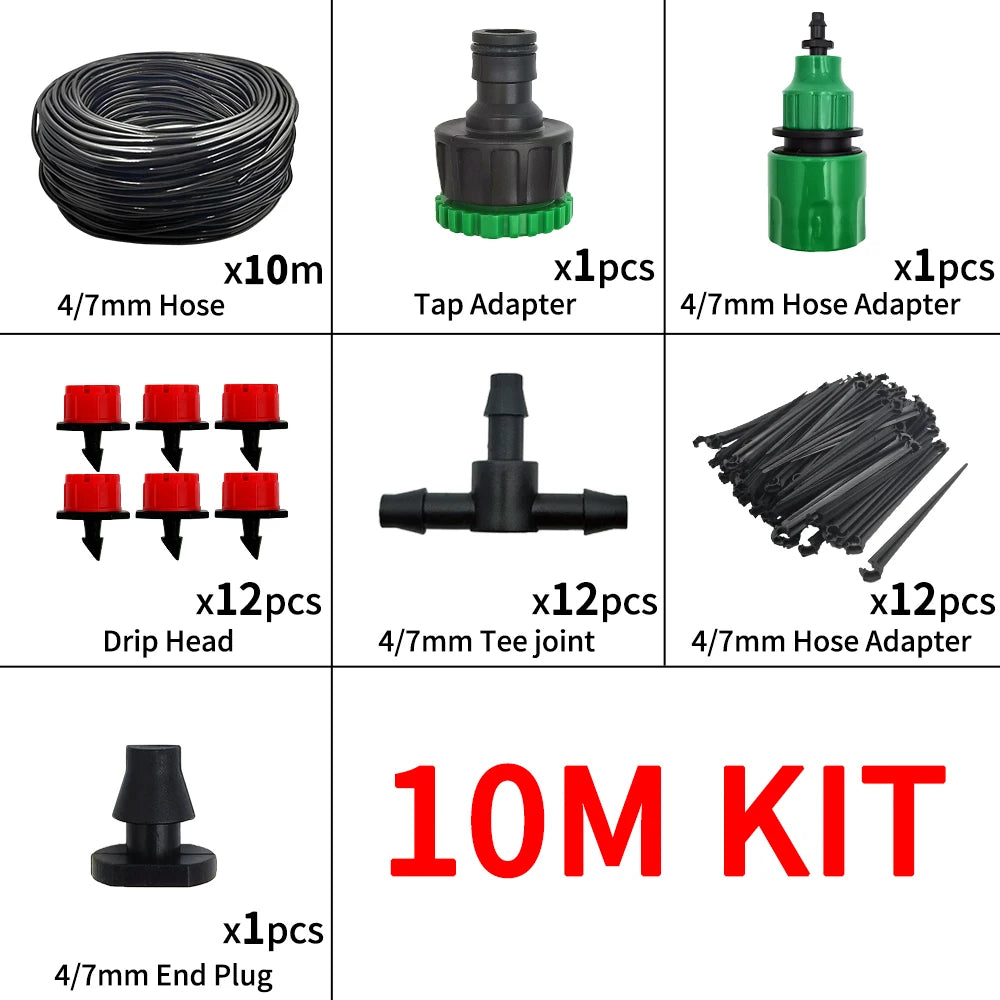 DIY Drip Irrigation Kit – Automatic Garden Watering System with Adjustable Drippers