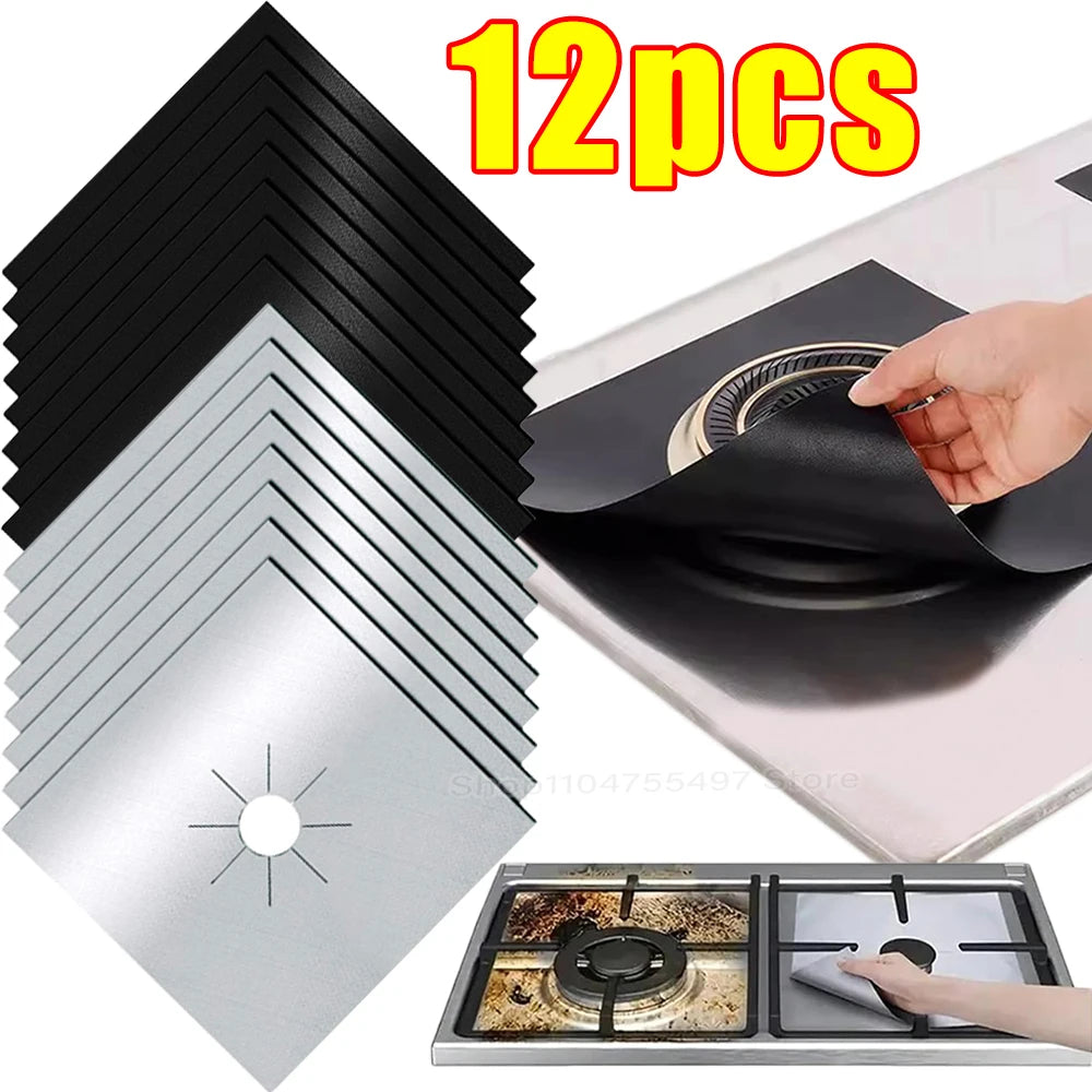 Reusable Gas Stove Protectors – 12-Piece Nonstick Burner Covers
