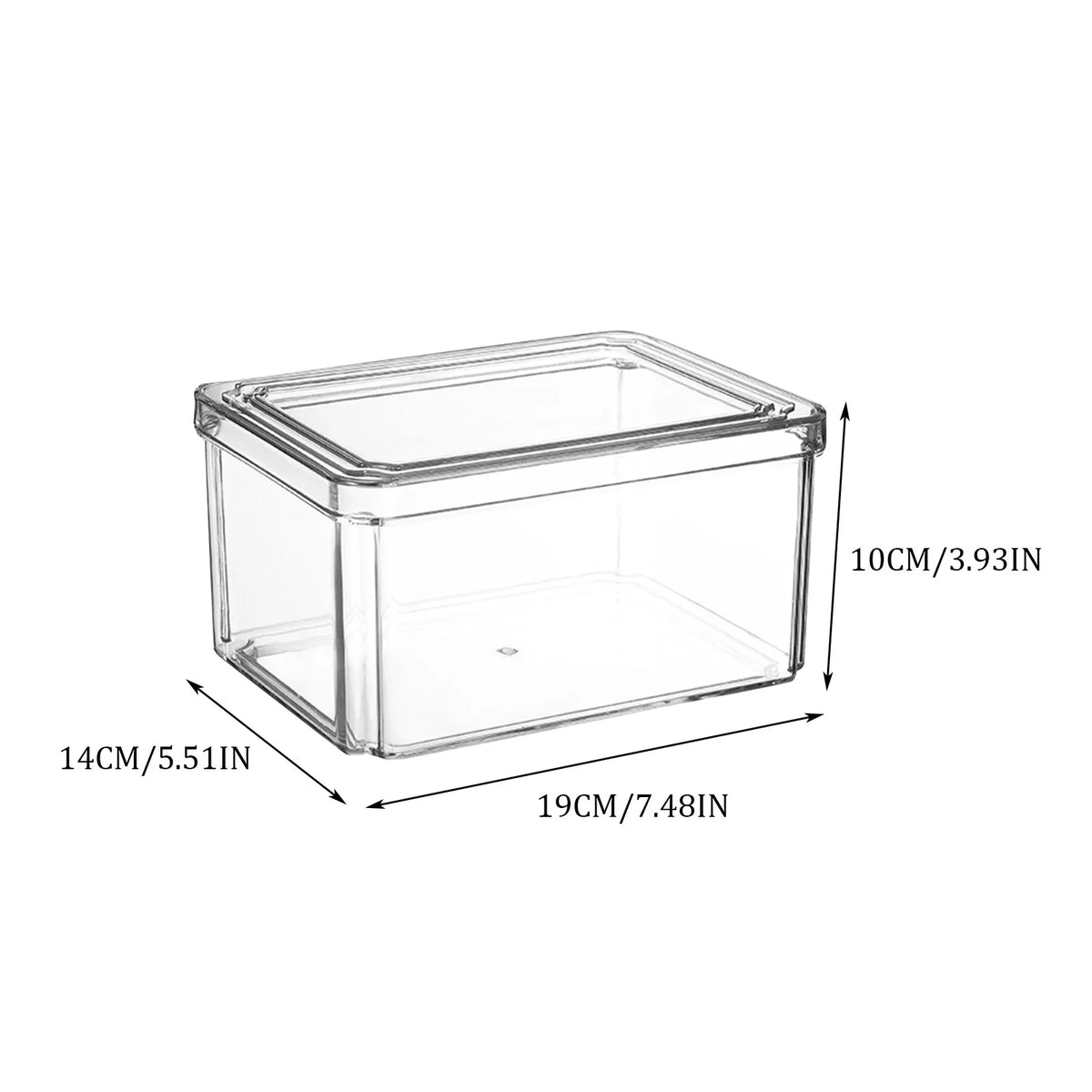 Clear Stackable Fridge Organizer Bin with Lid (Sold Individually)