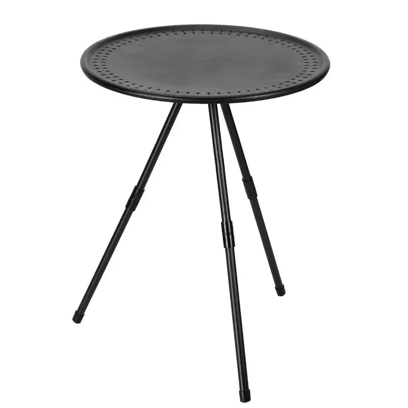 Round Tripod Patio Side Table – Adjustable Height, Folding & Portable