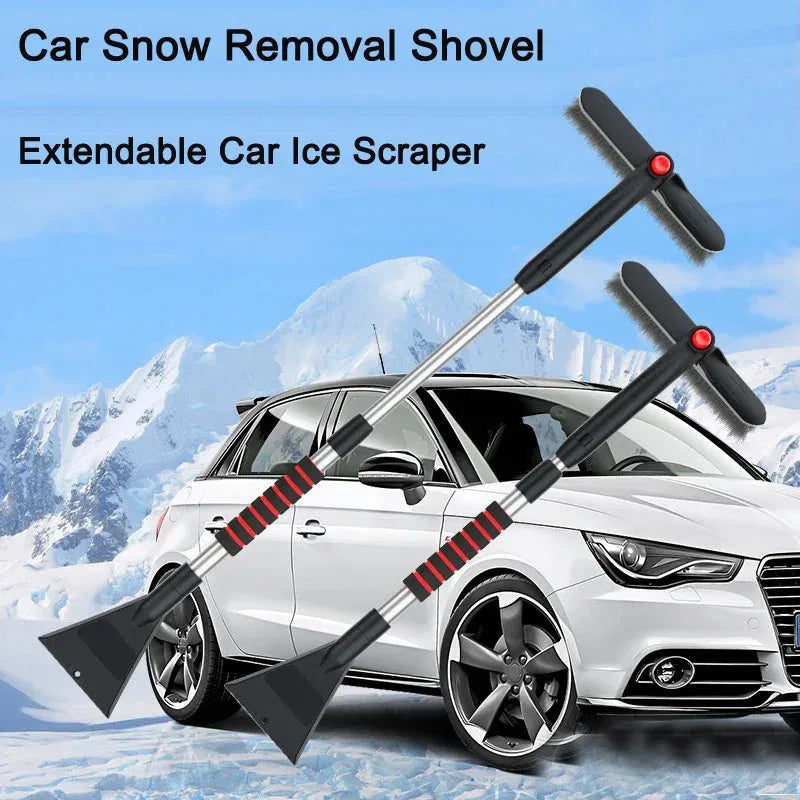 Extendable Snow Brush & Ice Scraper (26-35 in, Detachable)