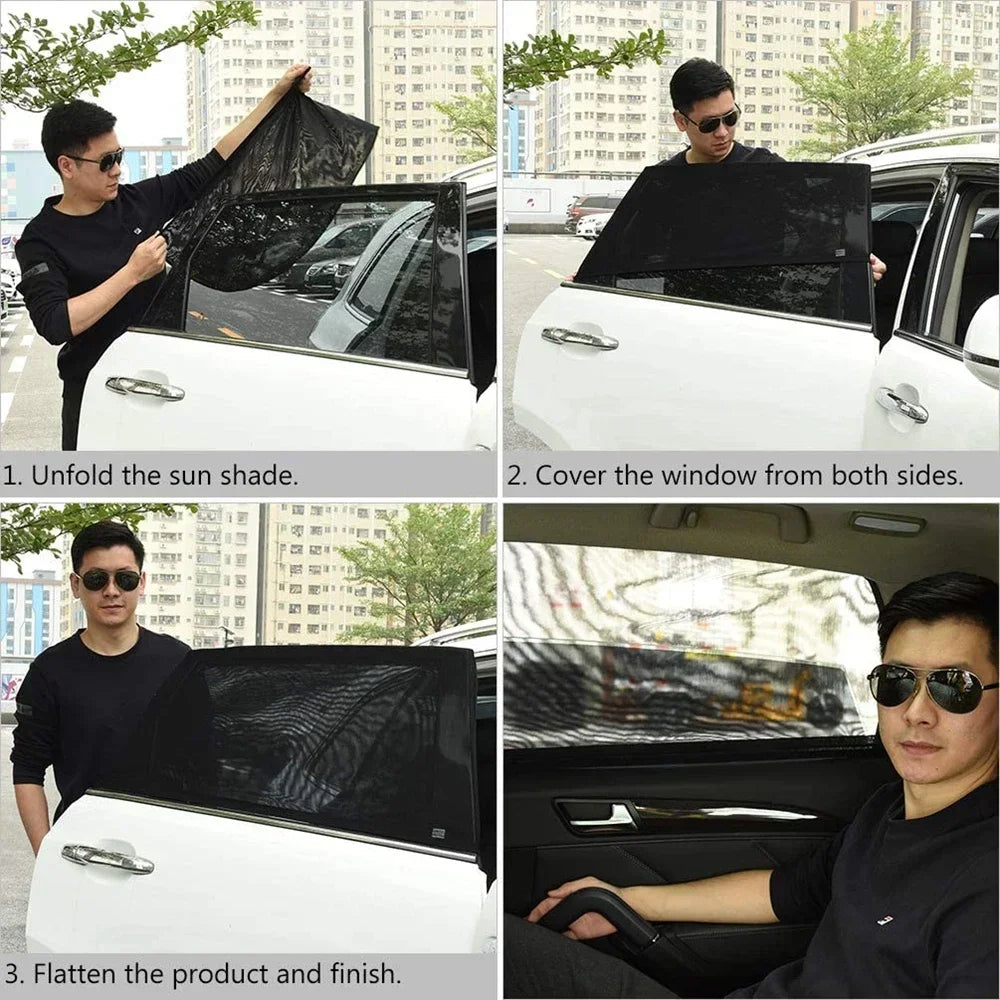 Breathable Mesh Car Window Shades - Slip-On Sock Style
