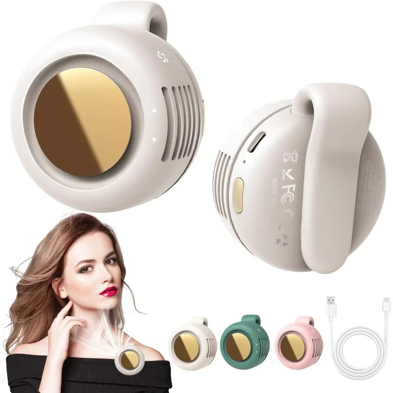 Clip-On Bladeless Waist Fan – Wearable 360° Mini Fan, 3 Speeds, Rechargeable