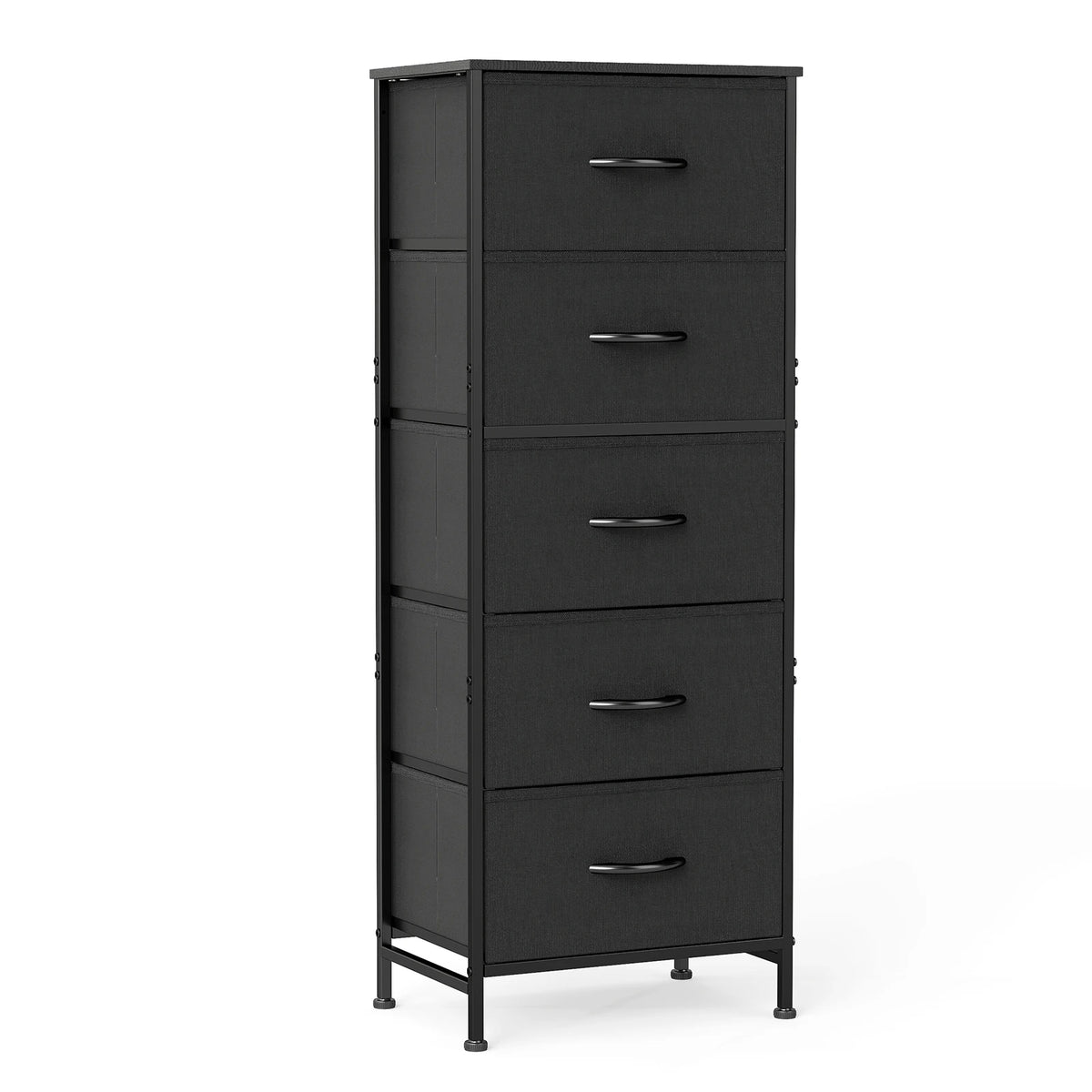 Modern 5-Drawer Fabric Dresser with Steel Frame