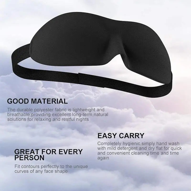 3D Contoured Sleep Mask - Zero Eye Pressure, Light Blocking