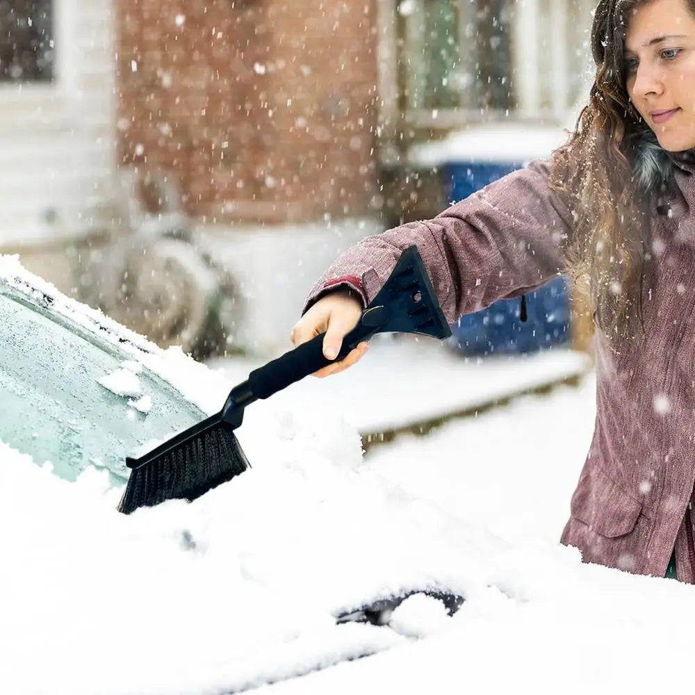 2-in-1 Snow Brush & Ice Scraper with Foam Grip - Blue