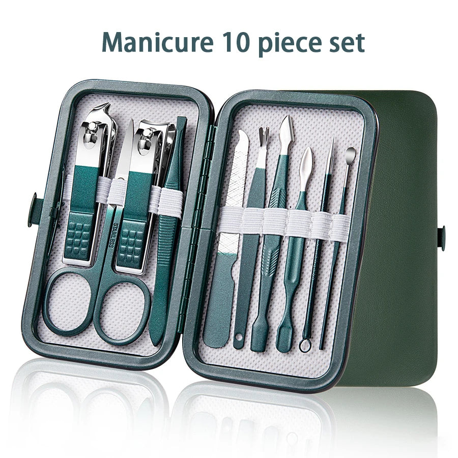 Stainless Steel Manicure & Pedicure Kit with Travel Case