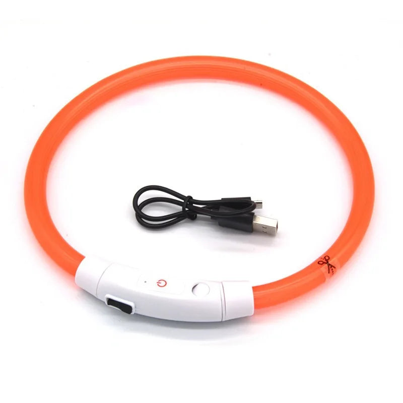 Rechargeable LED Dog Collar – Cut-to-Fit Glow Safety Ring