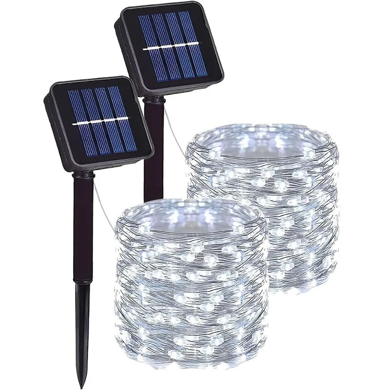 Solar Fairy String Lights – 8 Modes Waterproof Copper Wire Lights for Patio, Garden & Trees