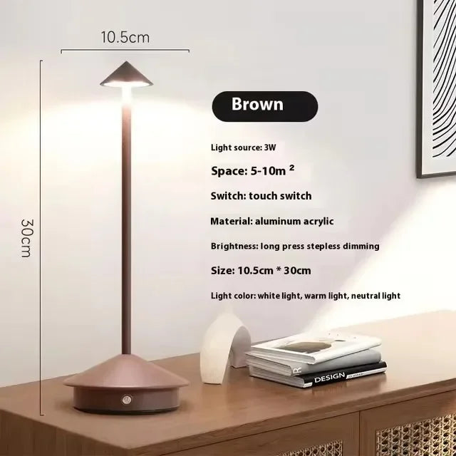 Cordless Rechargeable Mushroom Table Lamp – Gold