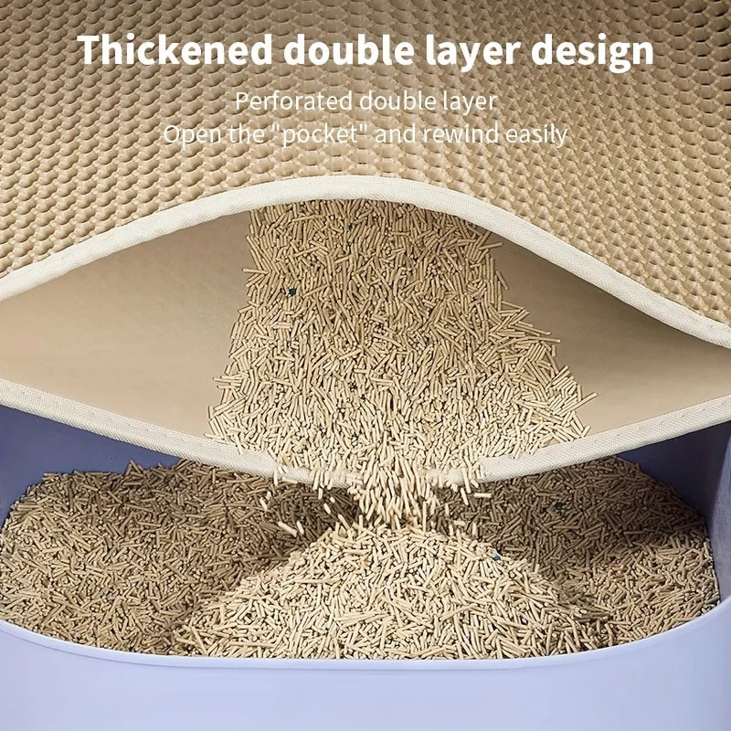 Honeycomb Double-Layer Cat Litter Mat - Waterproof Litter Trapper (1 Mat)