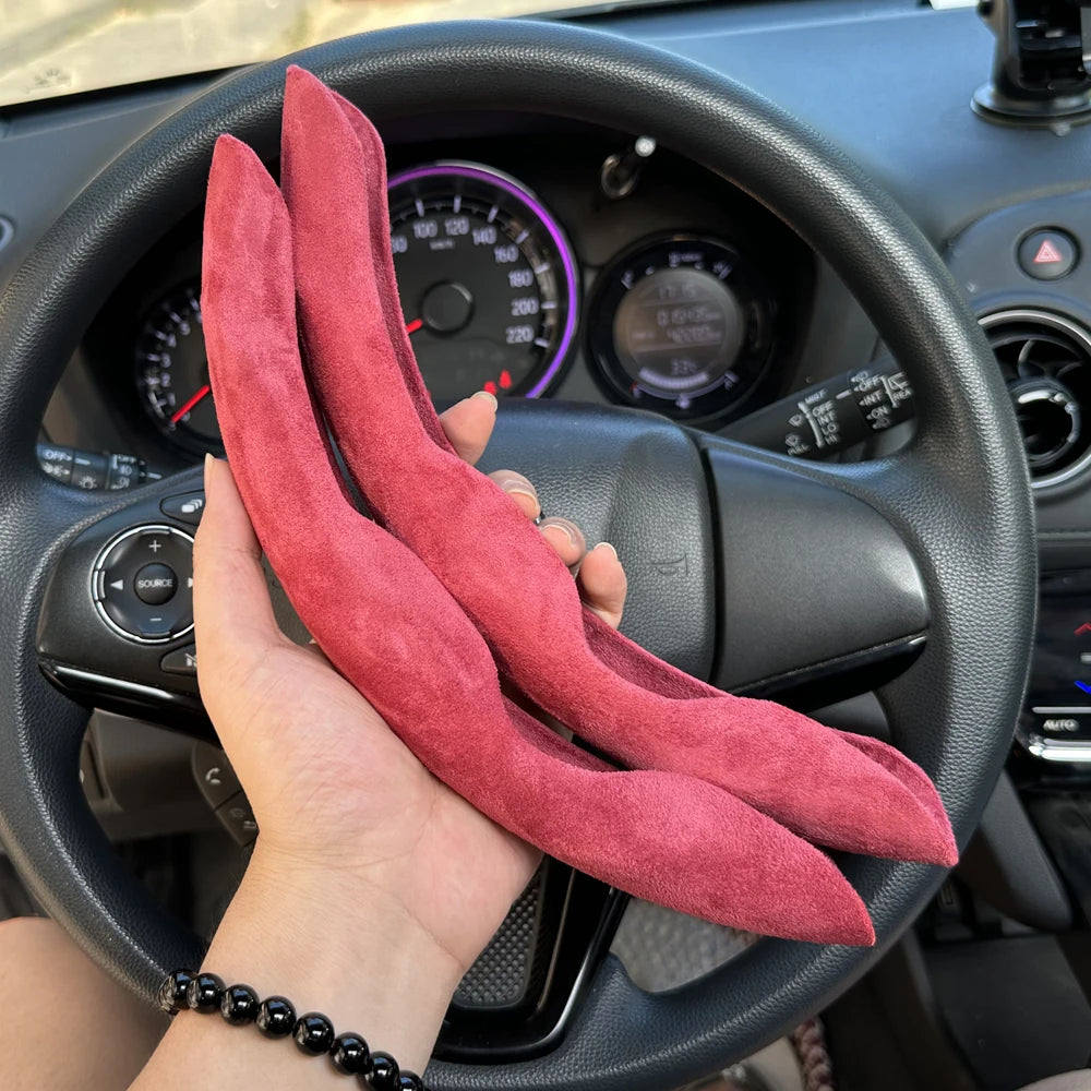 2-Piece Steering Wheel Grip Covers - Universal Fit
