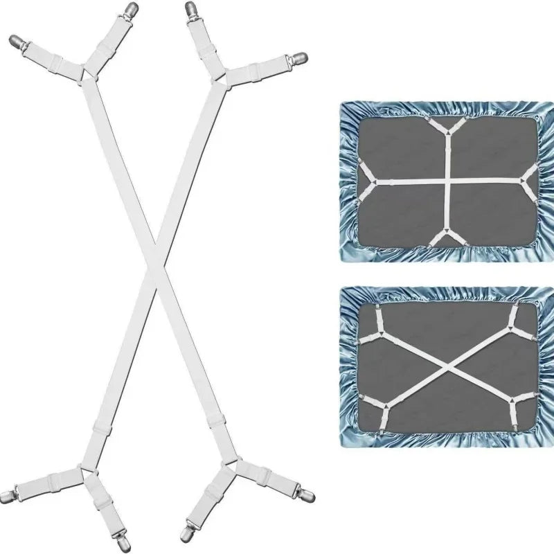 Adjustable Bed Sheet Holder Straps - Set of 4 or Crisscross Kit