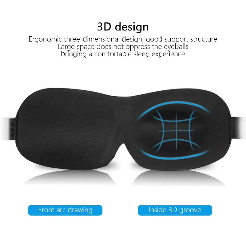 3D Contoured Sleep Mask - Zero Eye Pressure, Light Blocking