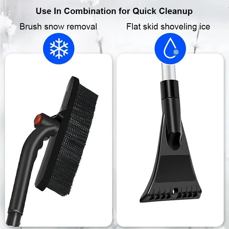 Extendable Snow Brush & Ice Scraper (26-35 in, Detachable)