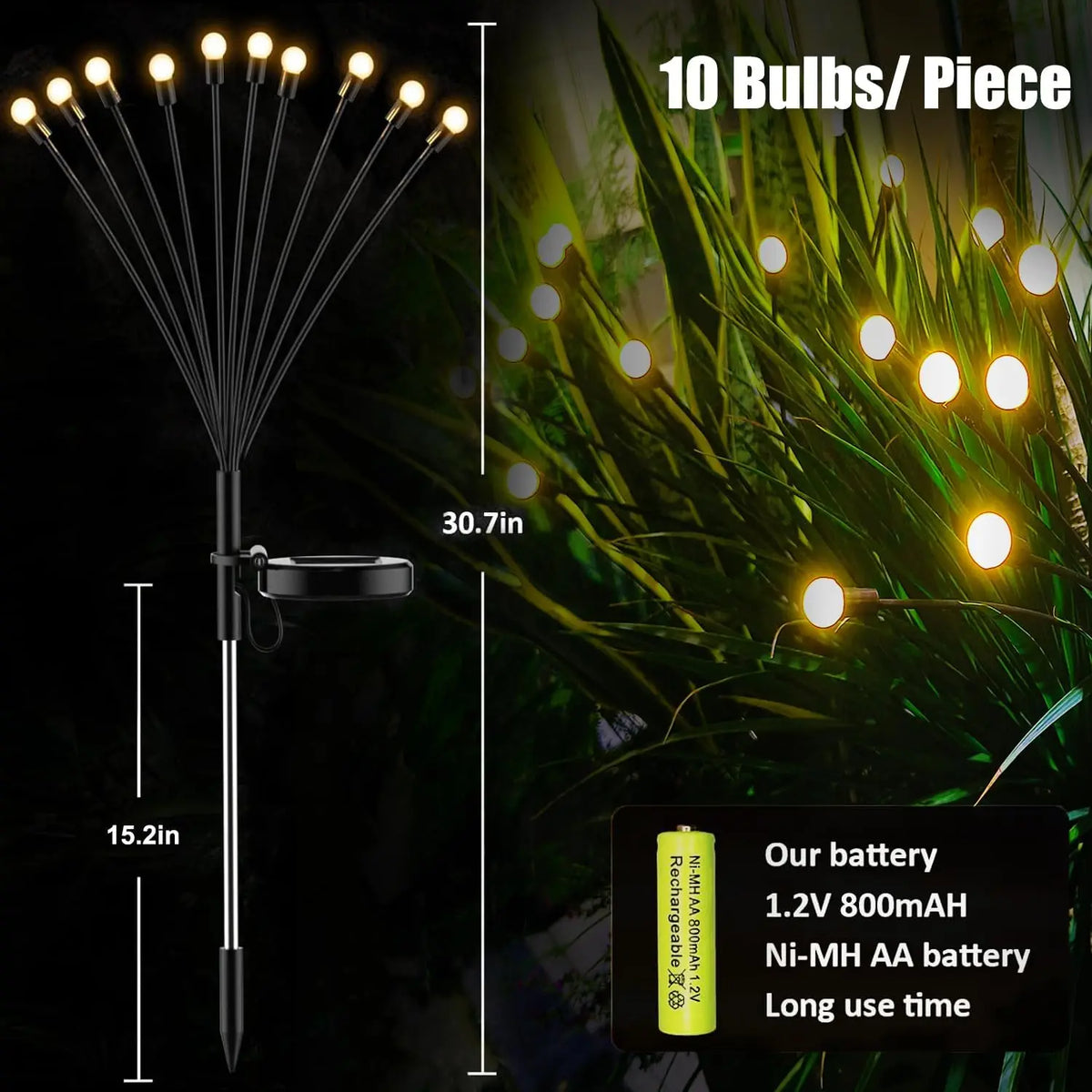 Solar Firefly Garden Lights – Swaying Warm White Pathway Stake Light