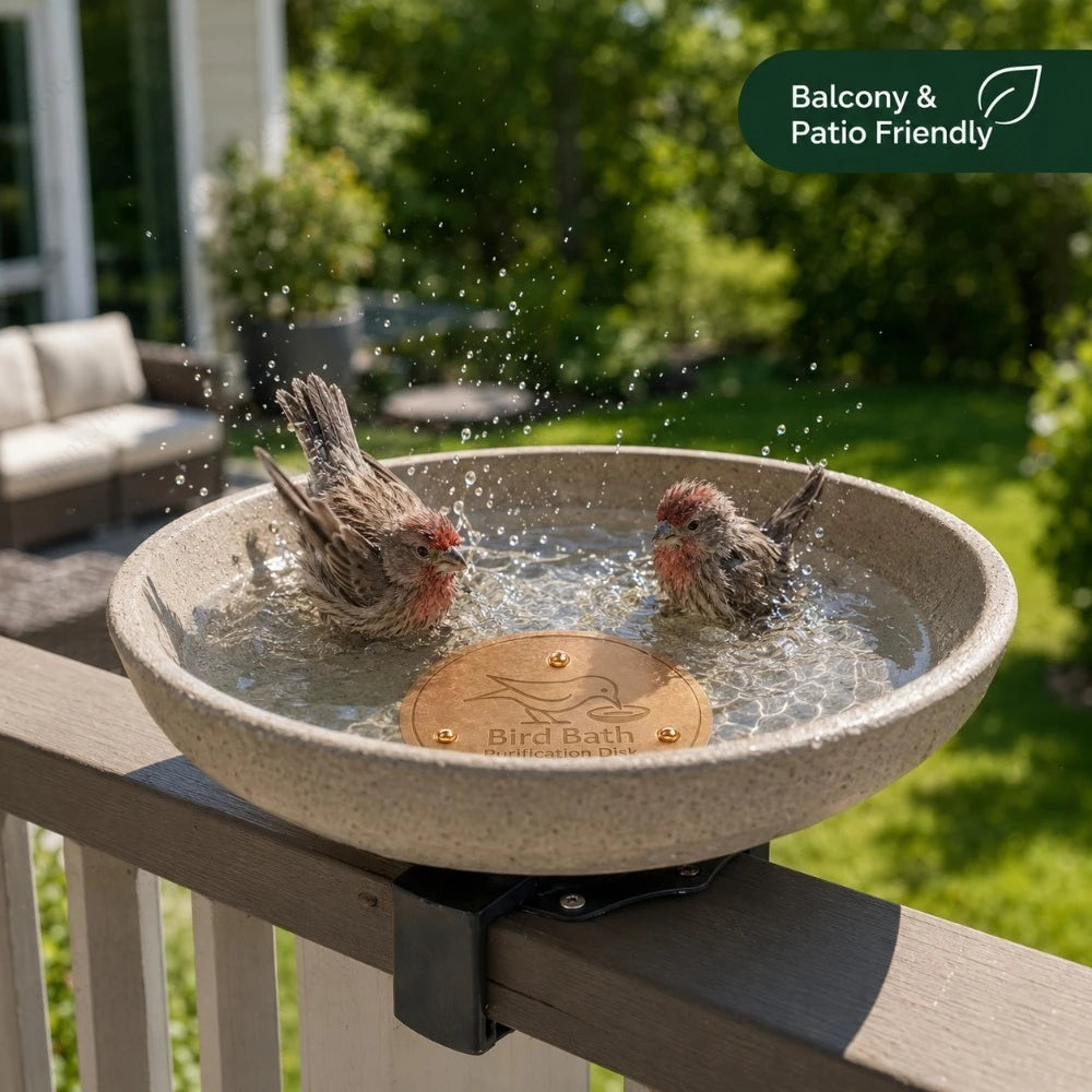 Copper Bird Bath Disk - Decorative Copper Insert for Cleaner Bird Bath Water
