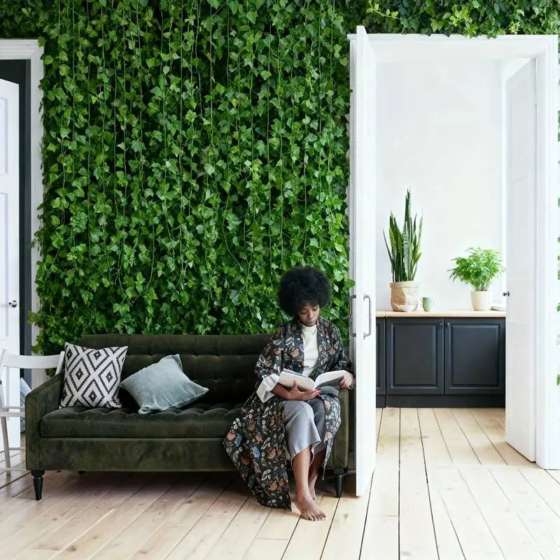 Artificial Ivy Garland Set – 24 Strands, 62 ft Faux Greenery Vines for Wall & Party Decor