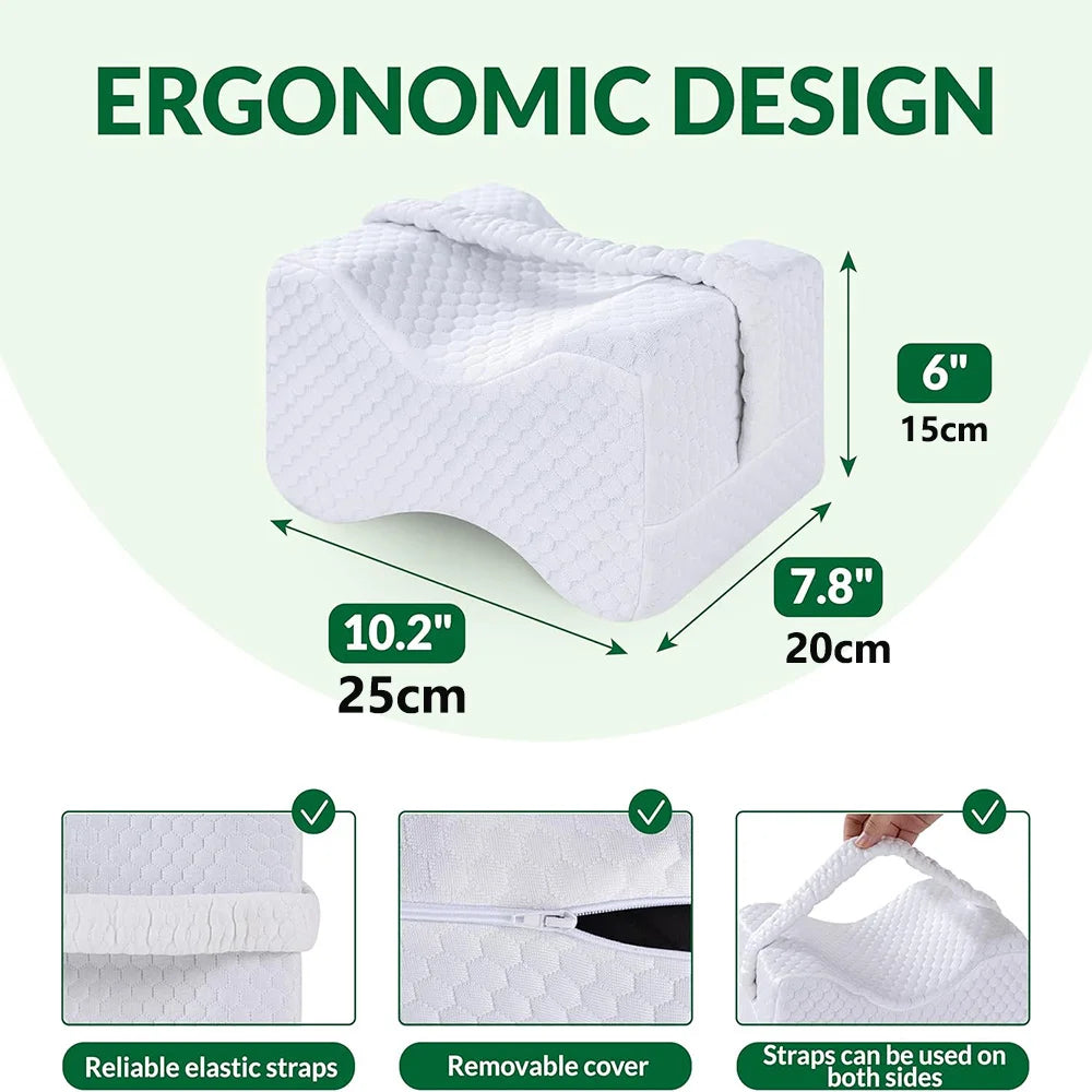 Memory Foam Knee Pillow with Adjustable Strap