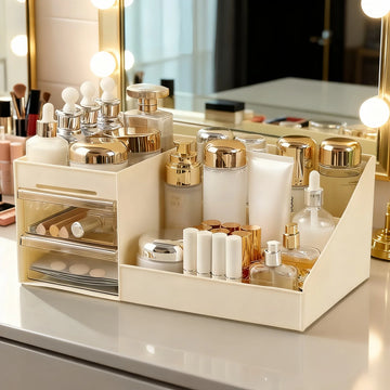 Vanity Makeup Organizer with Drawers - Countertop Cosmetic Storage