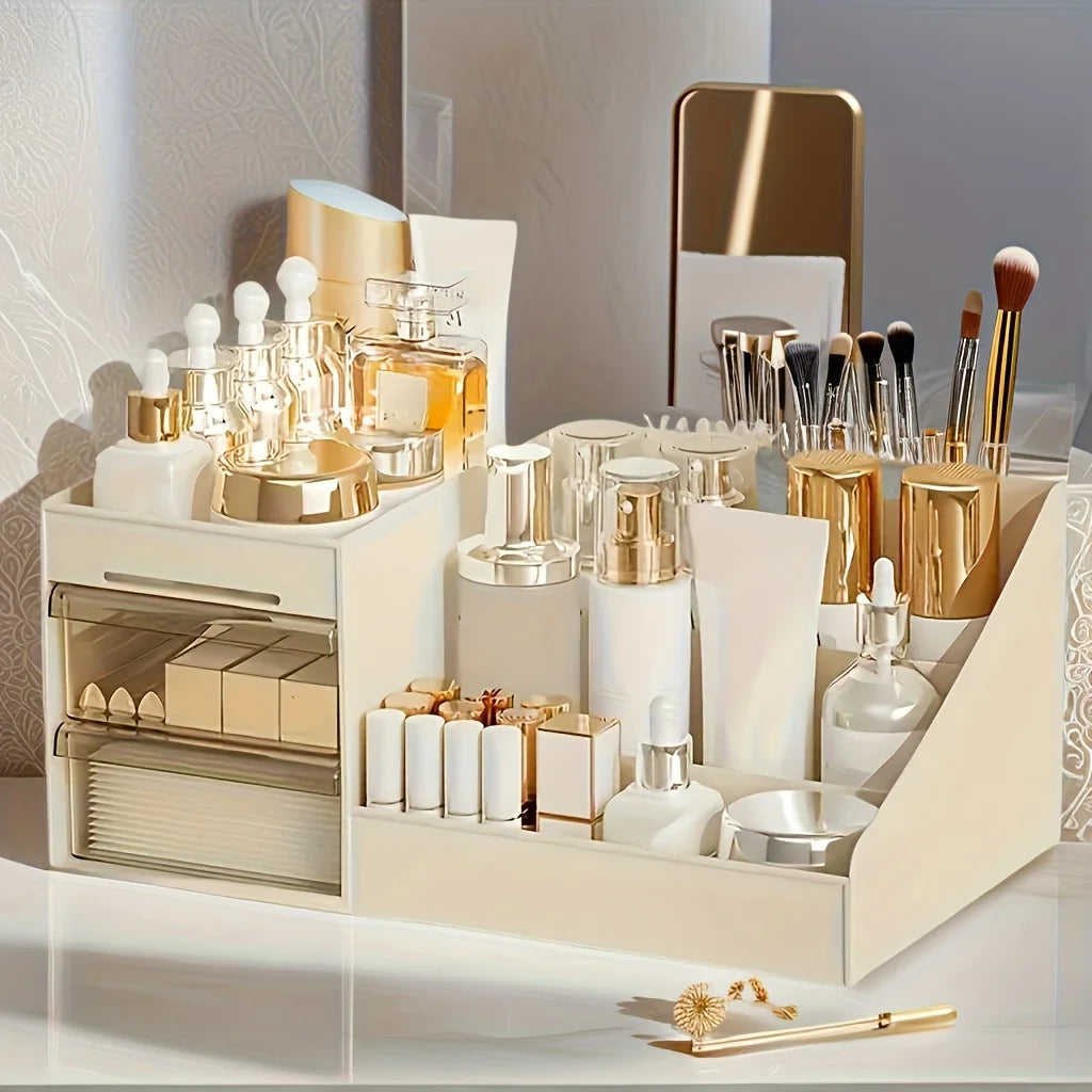 Vanity Makeup Organizer with Drawers - Countertop Cosmetic Storage