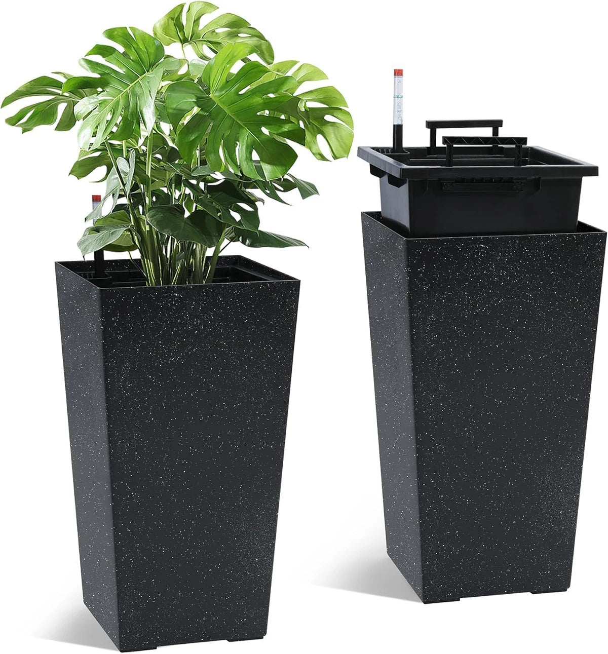 Modern Tall Outdoor Planters – Set of 2