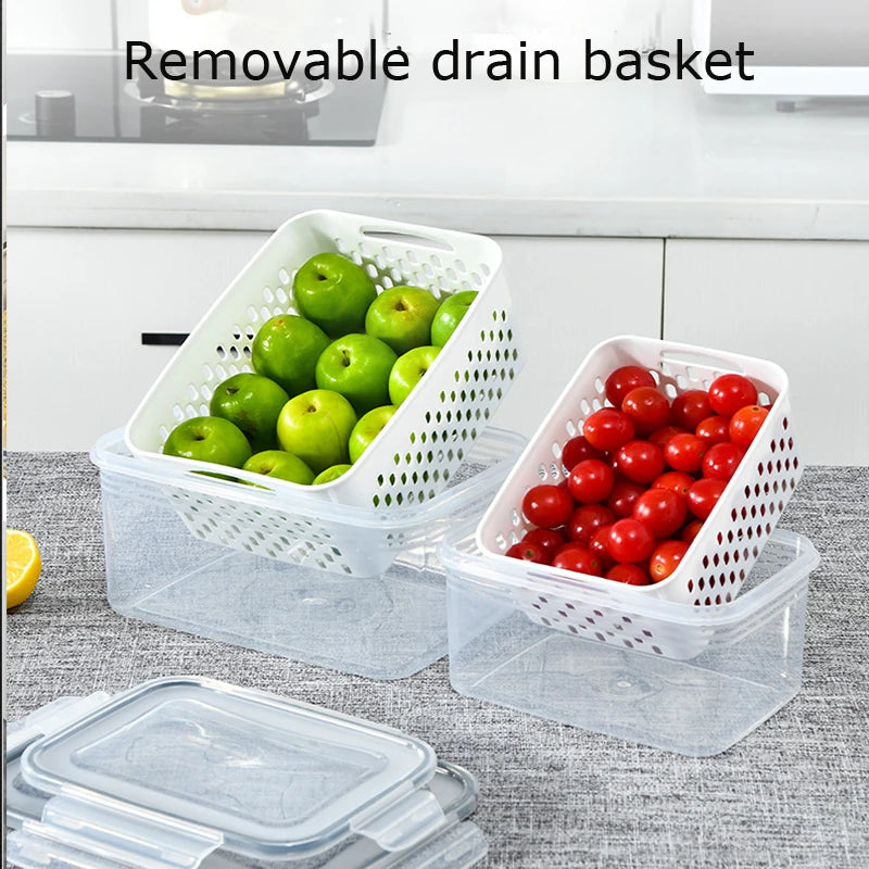 Produce Saver Container with Removable Drain Basket (3.3L)