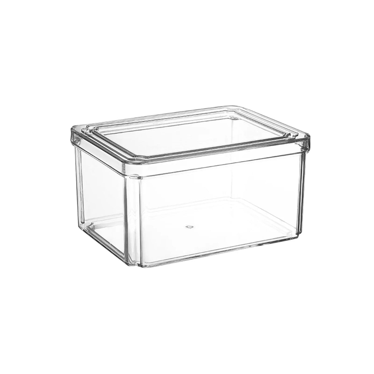 Clear Stackable Fridge Organizer Bin with Lid (Sold Individually)