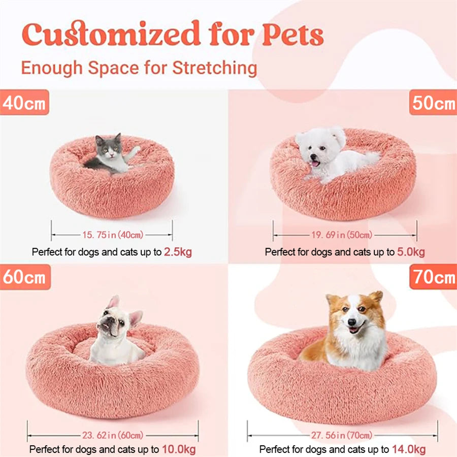 Cozy Plush Donut Pet Bed (Small/Medium)