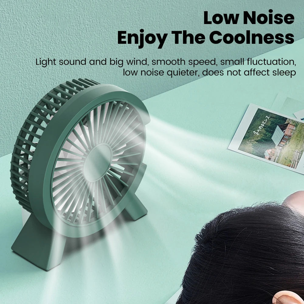 Mini USB Desk Fan – Quiet Personal Table Fan for Home & Office