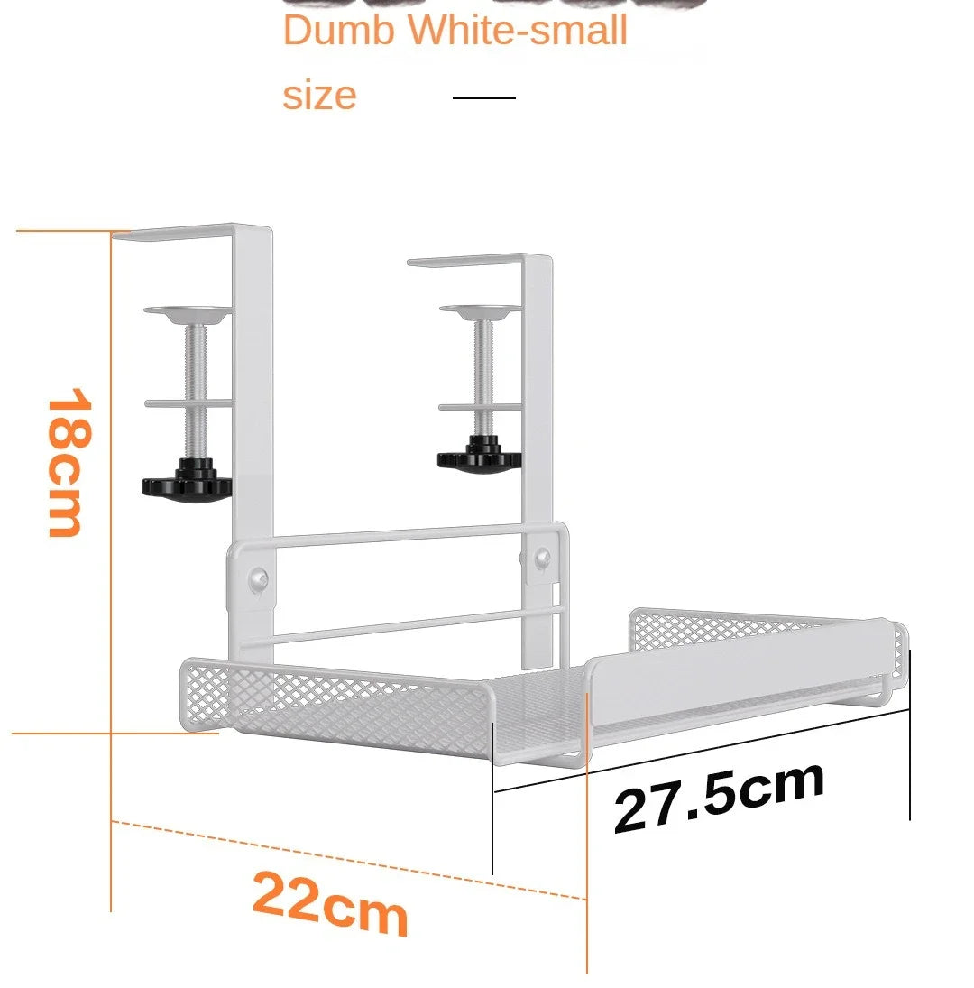 No-Drill Under-Desk Cable Tray – Clamp-On Wire Organizer