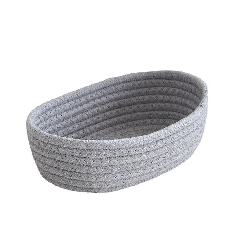 Oval Cotton Rope Woven Catch-All Basket