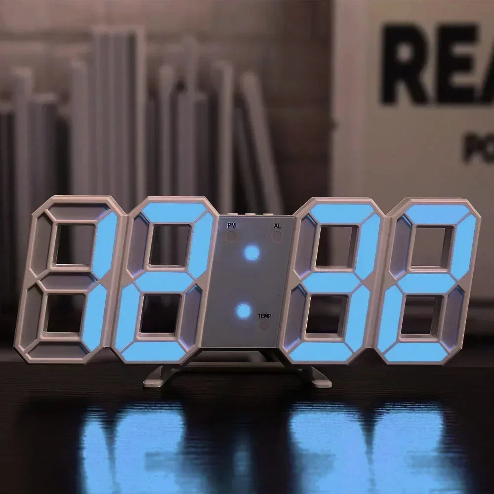 3D LED Digital Wall Clock – USB-Powered Modern Display