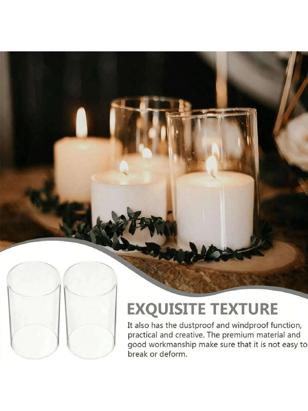 Clear Glass Cylinder Candle Holders, Set of 3