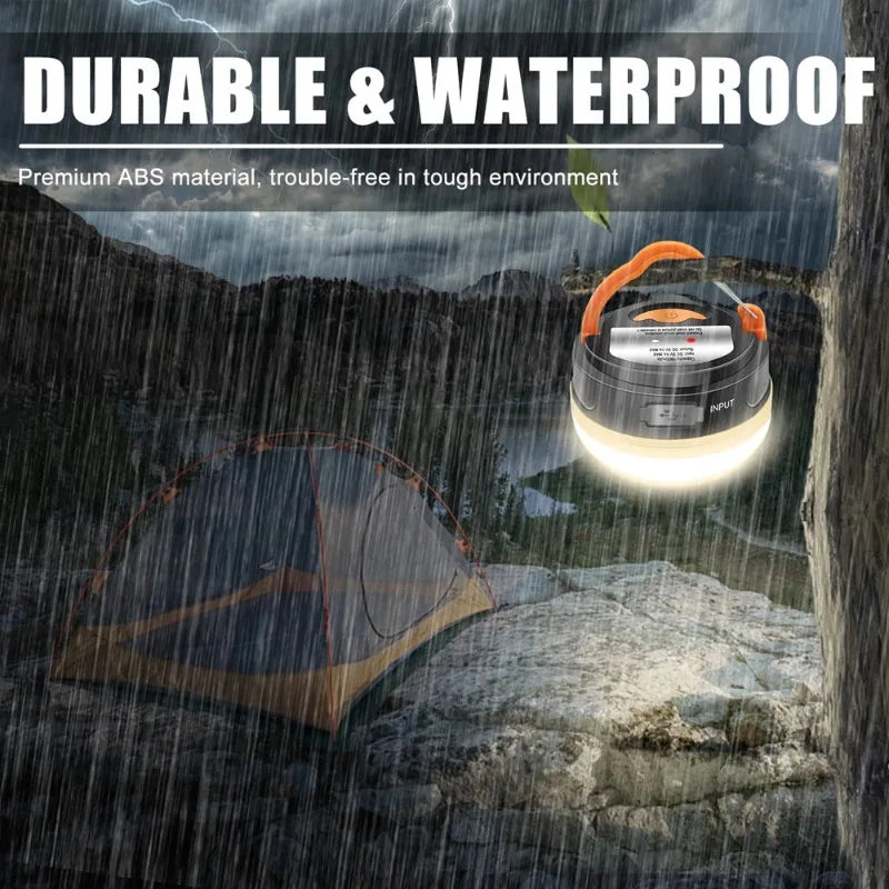 Rechargeable LED Camping Lantern (2-Pack) – Magnetic, Hanging Hook, Power Bank