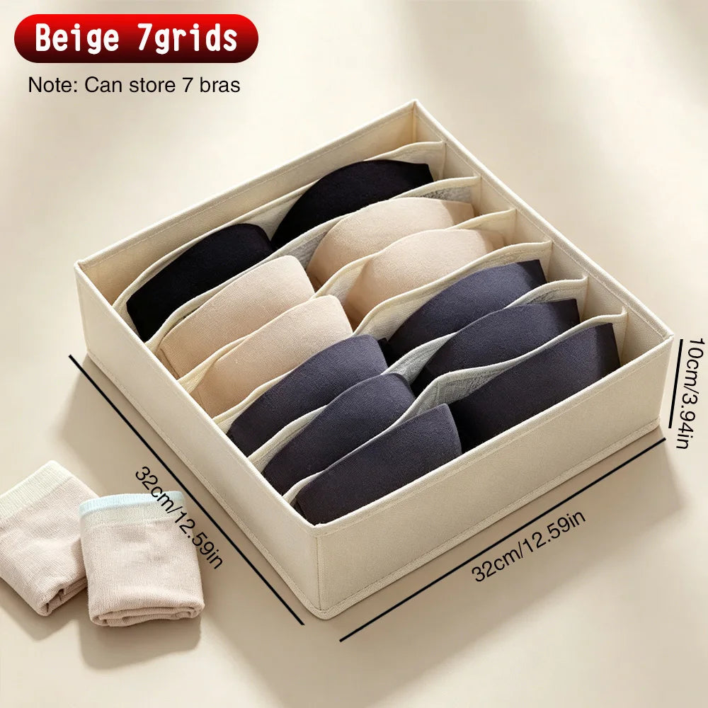 Foldable Fabric Drawer Organizer with Divider Grids