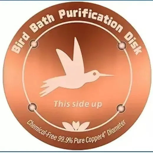 Copper Bird Bath Disk - Decorative Copper Insert for Cleaner Bird Bath Water