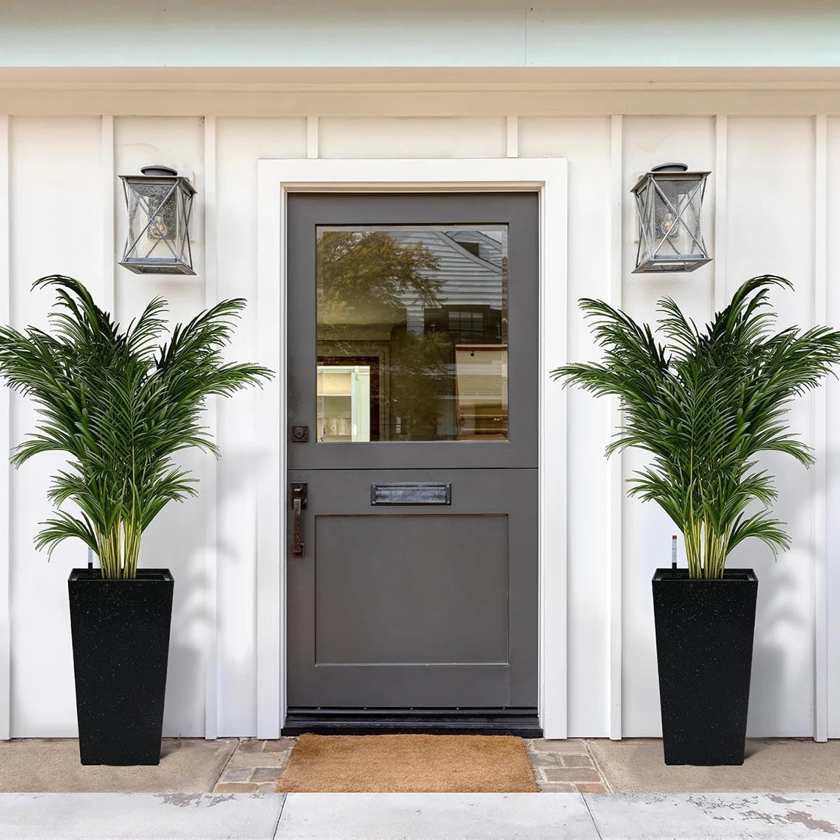Modern Tall Outdoor Planters – Set of 2