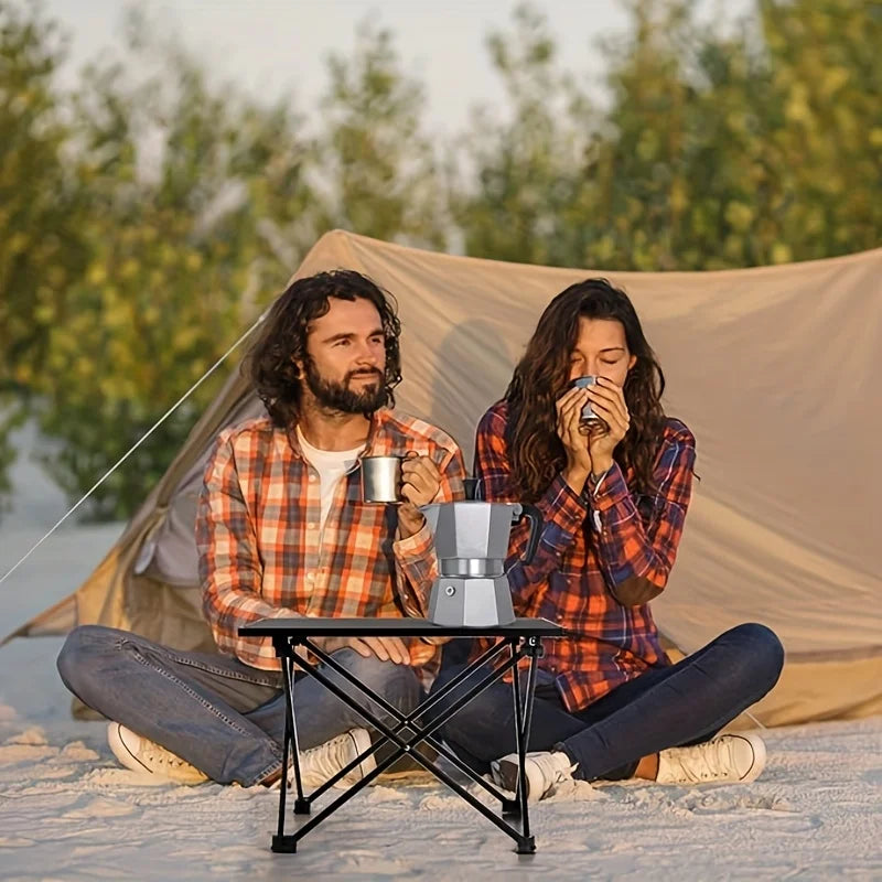 Compact Folding Carbon Steel Camping Side Table with Carry Bag