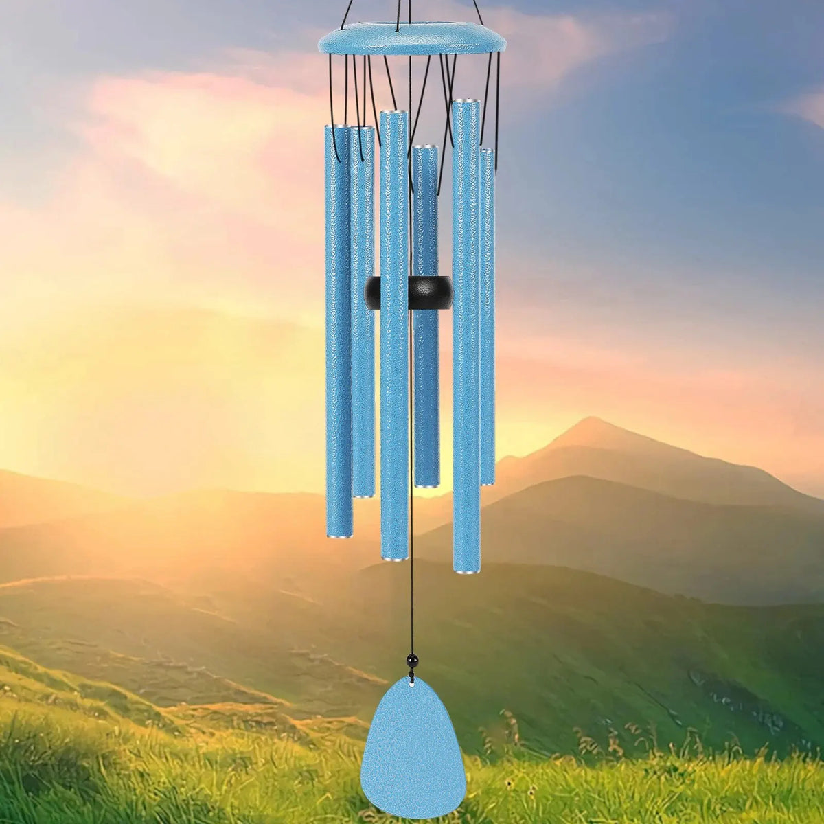 Serenity wind chime 26 inch, Style 2 (blue)