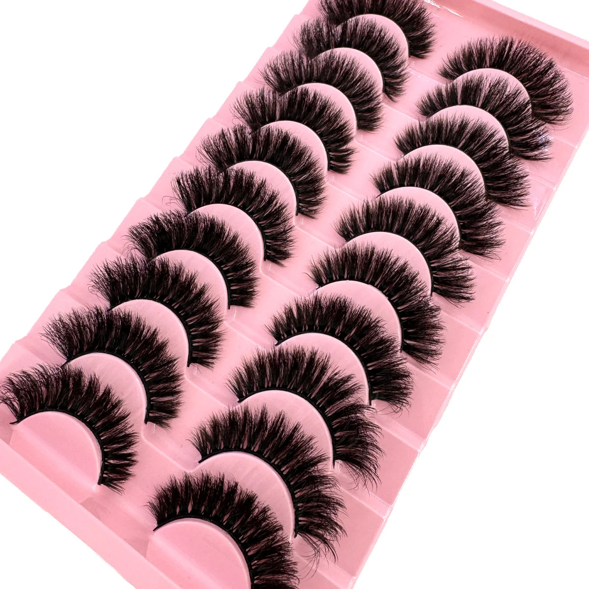 Wispy Faux Mink Strip Lashes, 10 Pairs (Natural 3D)