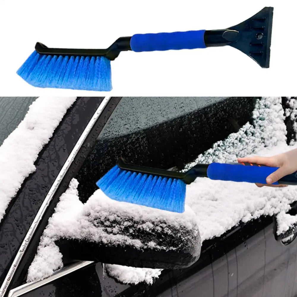 2-in-1 Snow Brush & Ice Scraper with Foam Grip - Blue