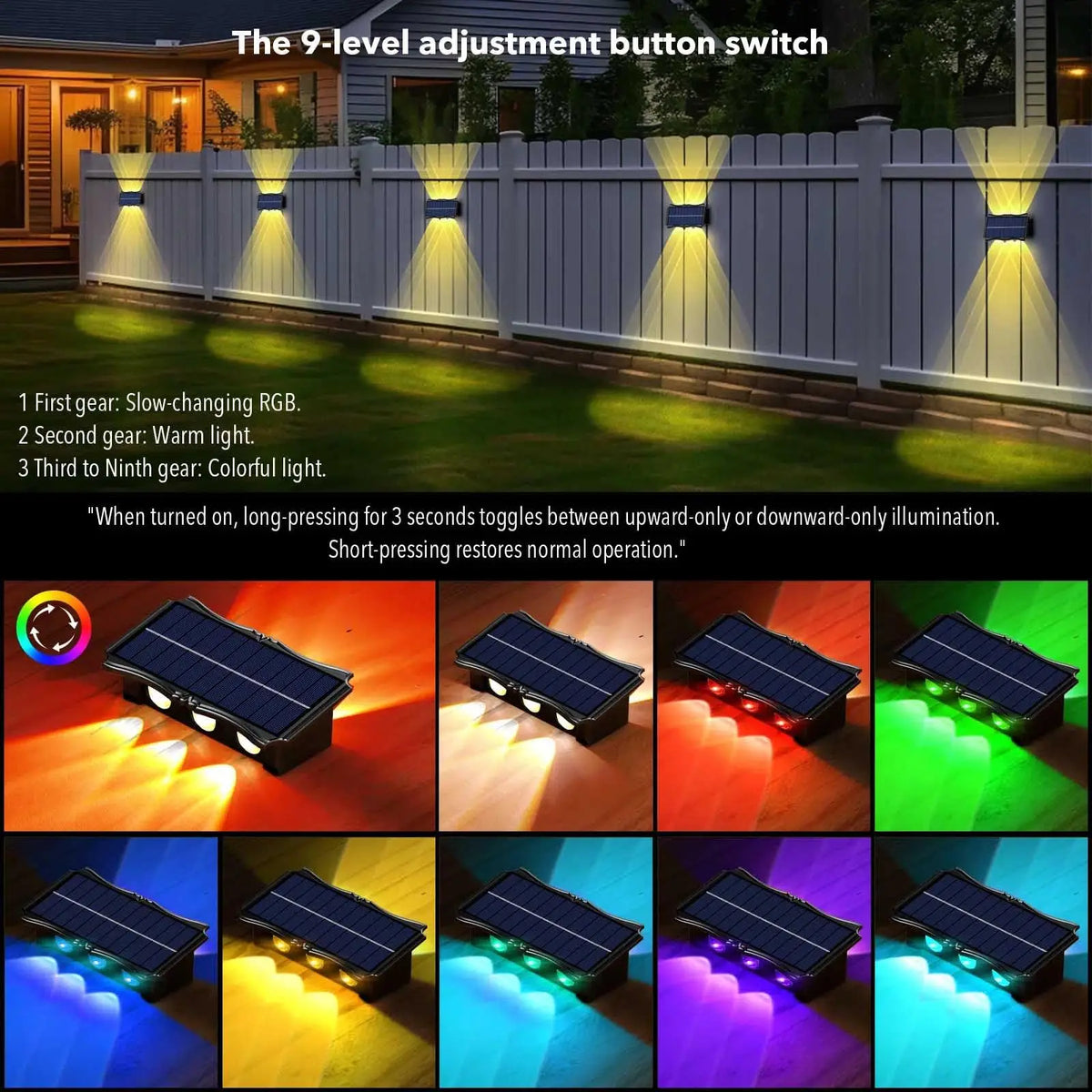 Modern Solar Vertical LED Wall Lamp
