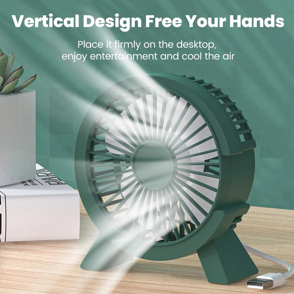 Mini USB Desk Fan – Quiet Personal Table Fan for Home & Office